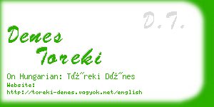 denes toreki business card